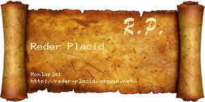 Reder Placid névjegykártya